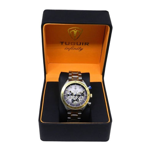 Relógio Masculino Tuguir Infinity Cronógrafo TGI37117 Prata e Dourado